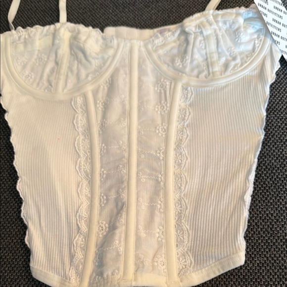 Urban Outfitters Cream Lace Corset Top - Picture 2 of 5